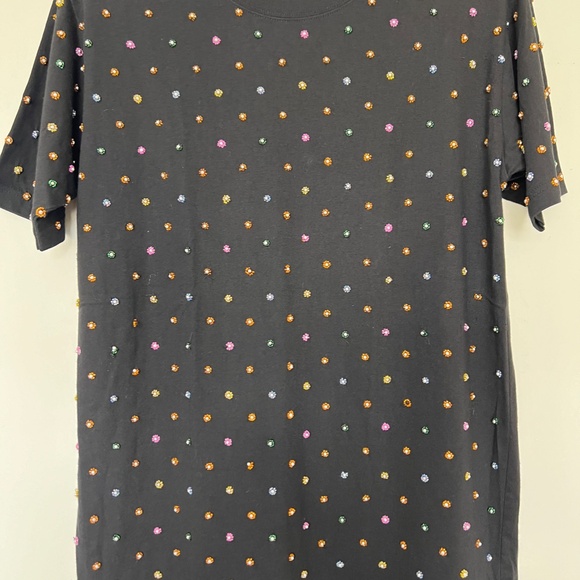 Pure cotton beaded black casual top - Picture 4 of 5